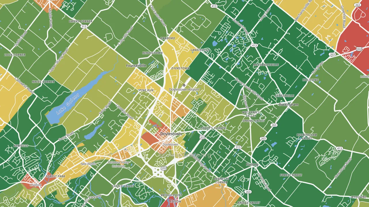 Doylestown, PA Map of Theft Rates