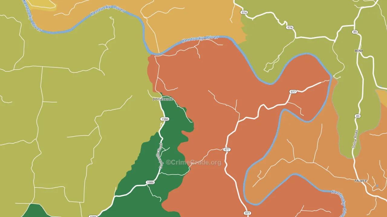Doylesville, KY Map of Theft Rates