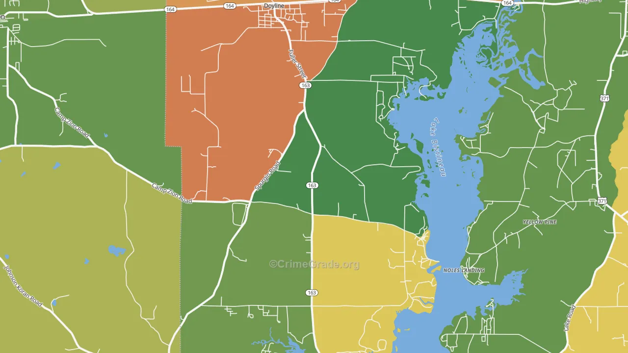 Doyline, LA Map of Theft Rates
