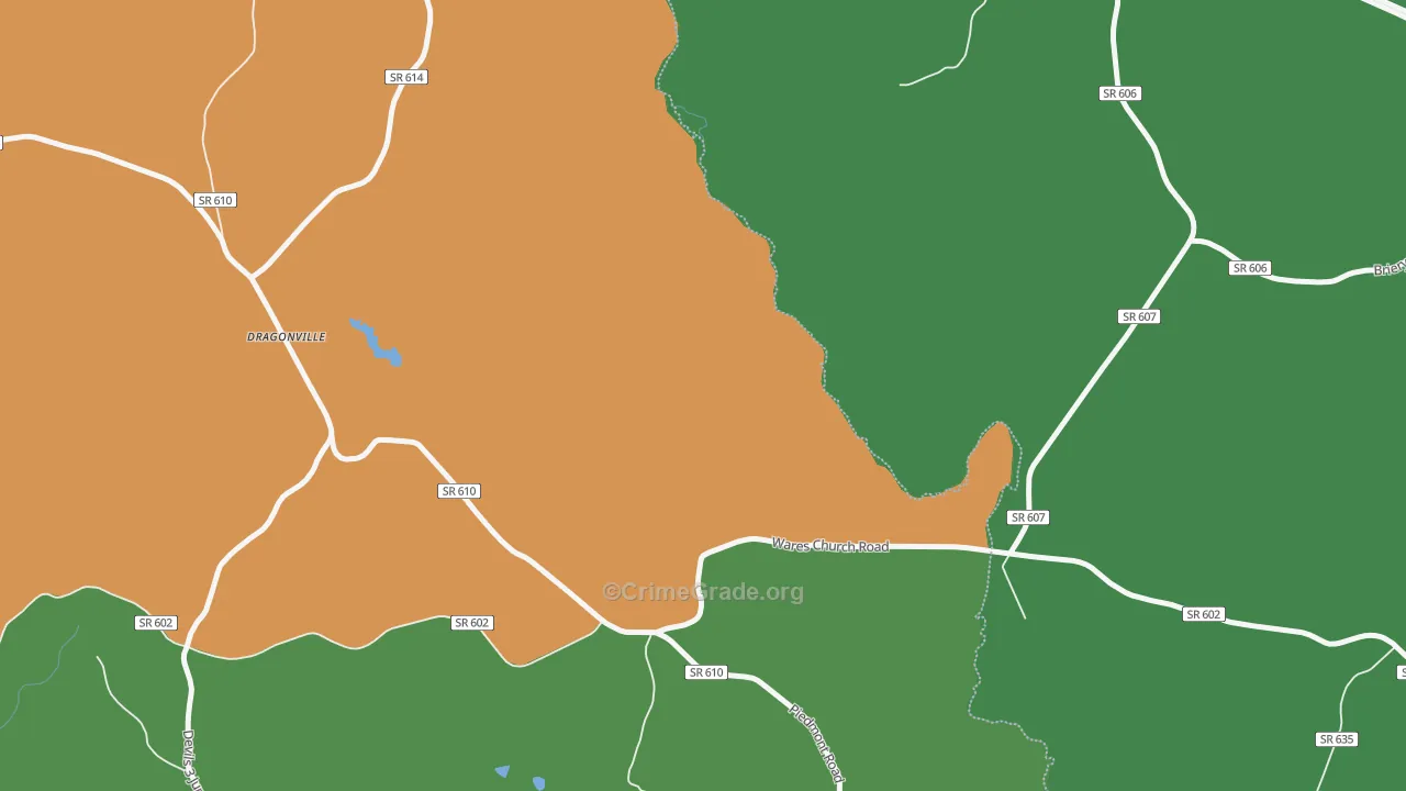 Dragonville, VA Map of Theft Rates