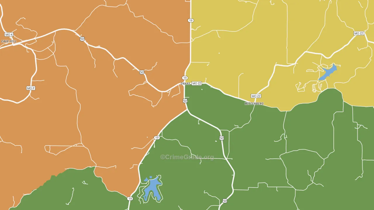 Drake, MO Map of Theft Rates