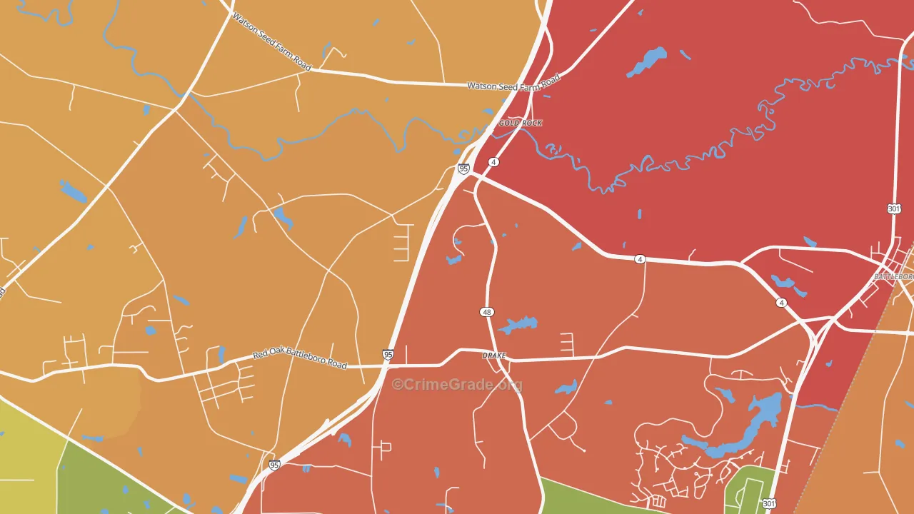 Drake, NC Map of Theft Rates