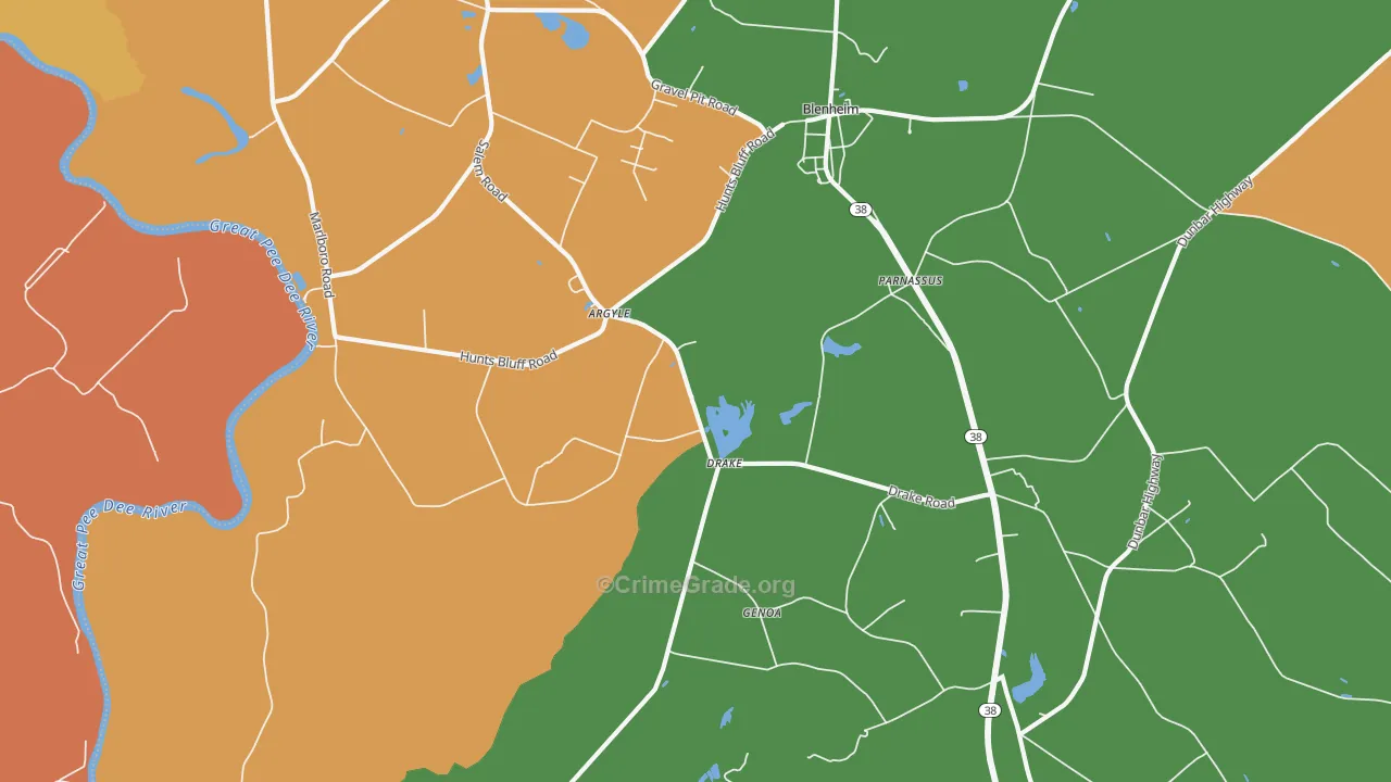 Drake, SC Map of Theft Rates