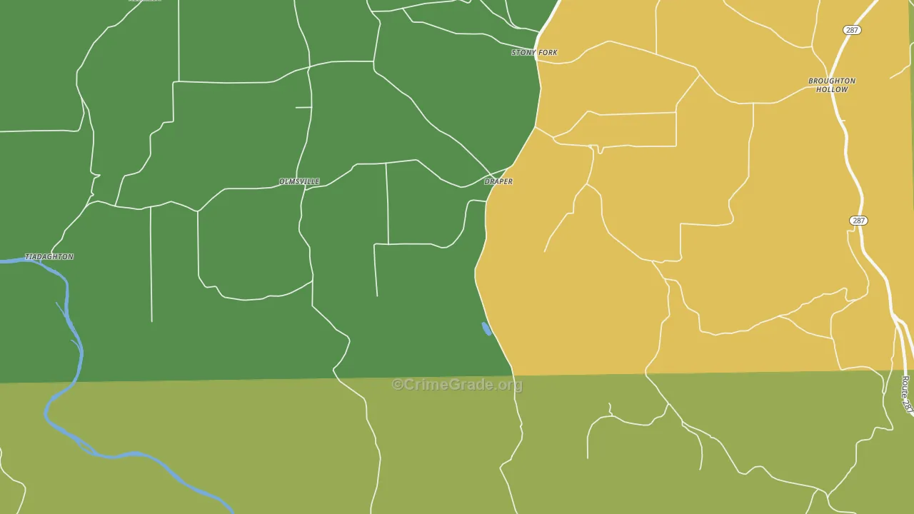 Draper, PA Map of Theft Rates