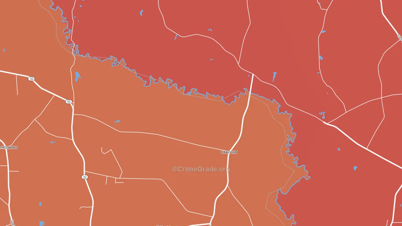 Draughn, NC Map of Theft Rates