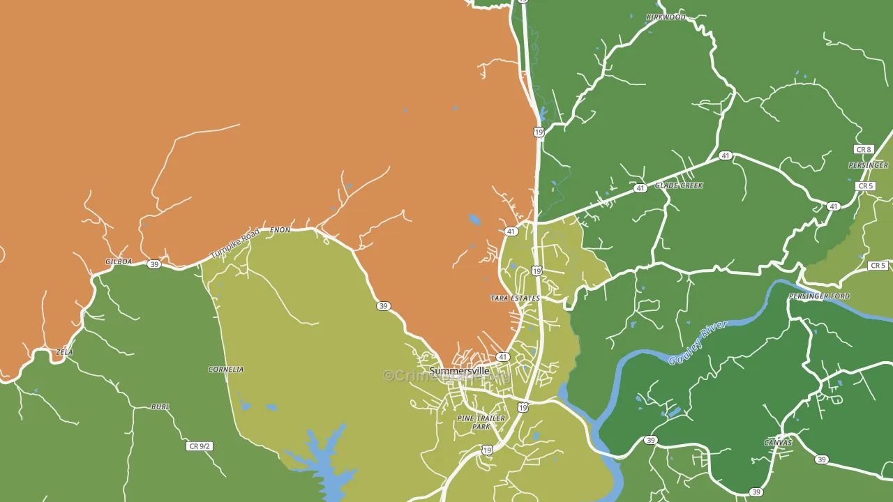 Drennen, WV Map of Theft Rates