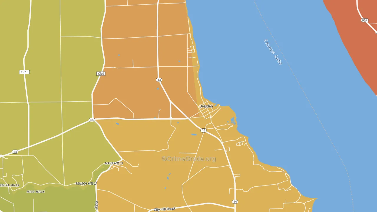 Dresden, NY Map of Theft Rates