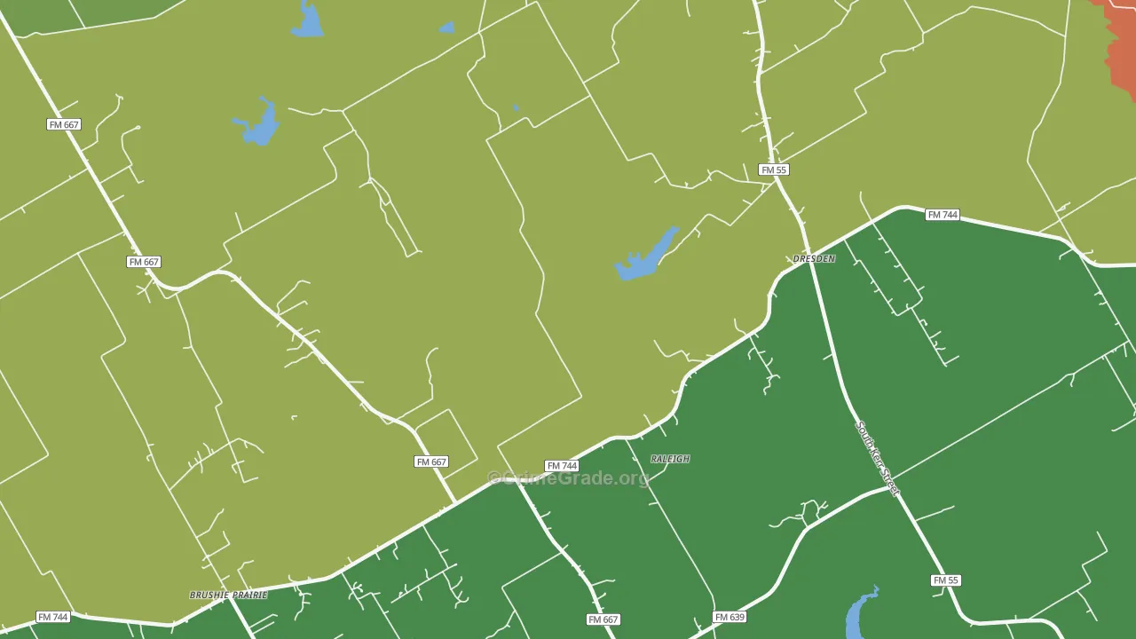 Dresden, TX Map of Theft Rates