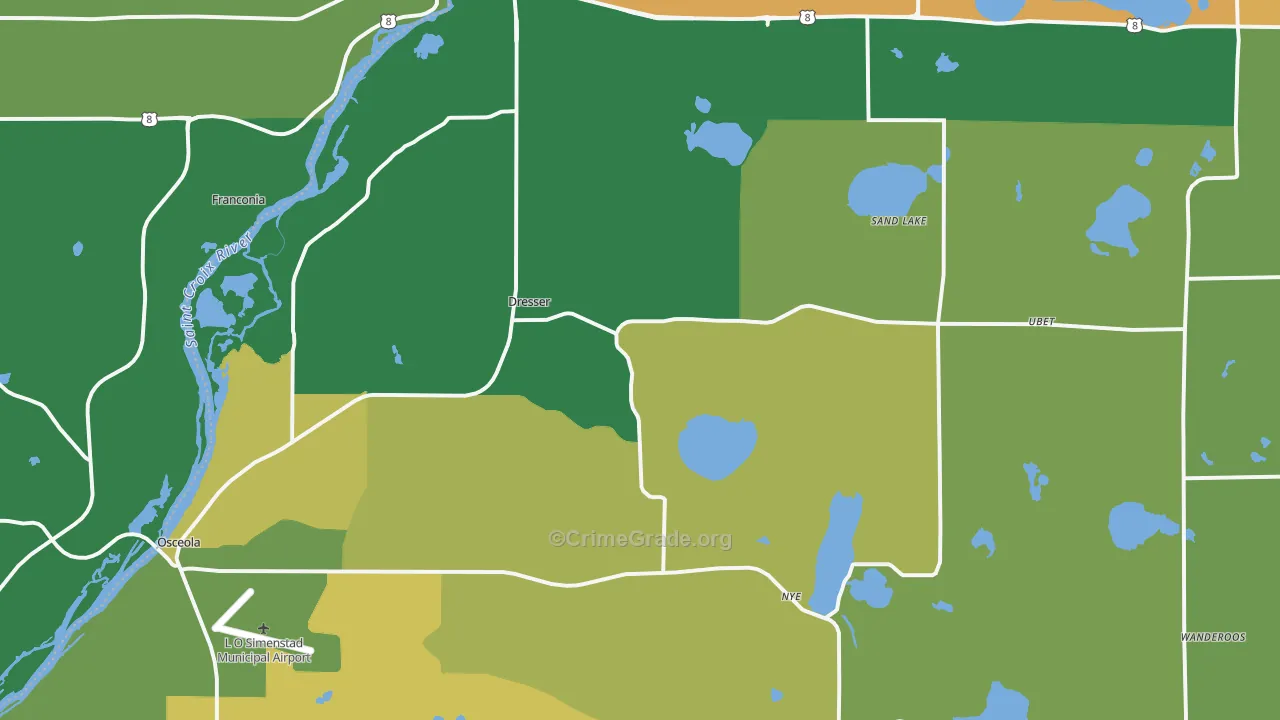 Dresser, WI Map of Theft Rates