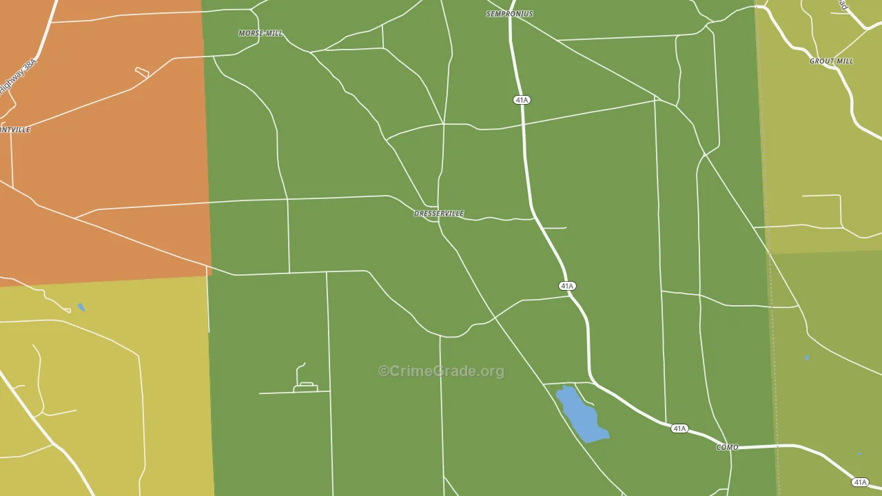 Dresserville, NY Map of Theft Rates