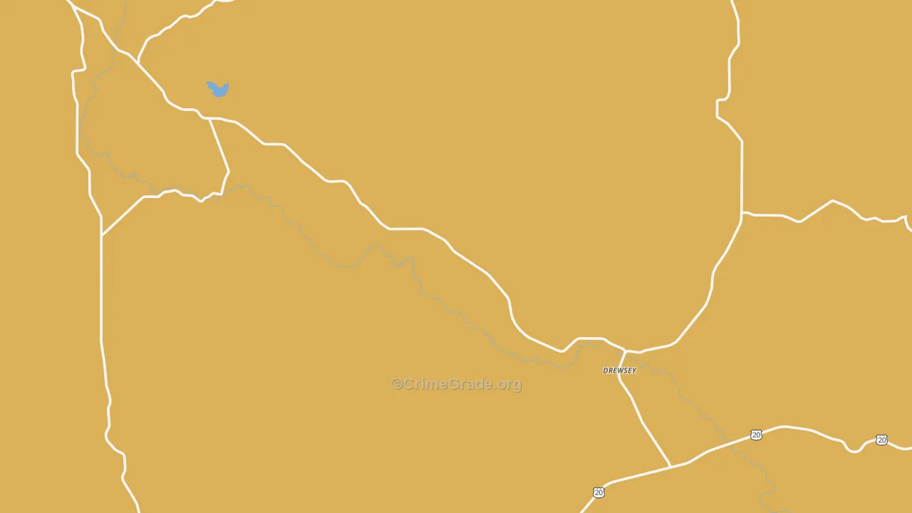 Drewsey, OR Map of Theft Rates