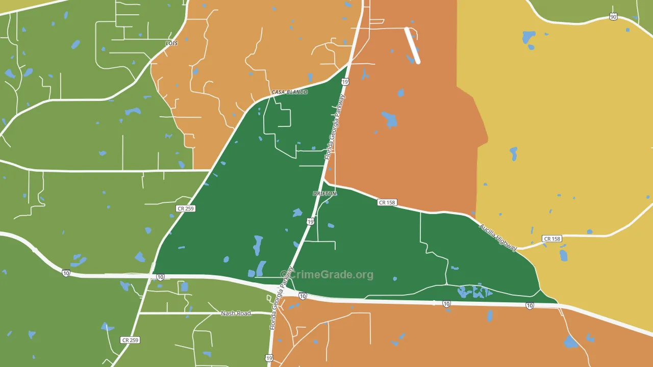 Drifton, FL Map of Theft Rates