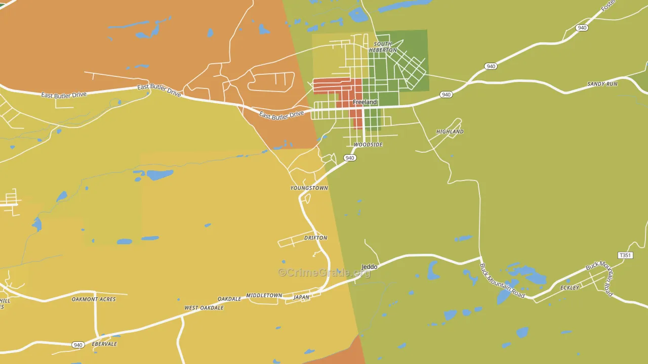 Drifton, PA Map of Theft Rates