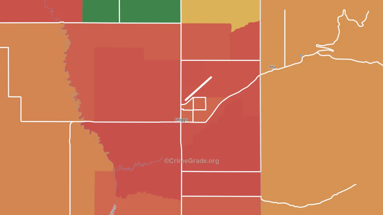 Driggs, ID Map of Theft Rates