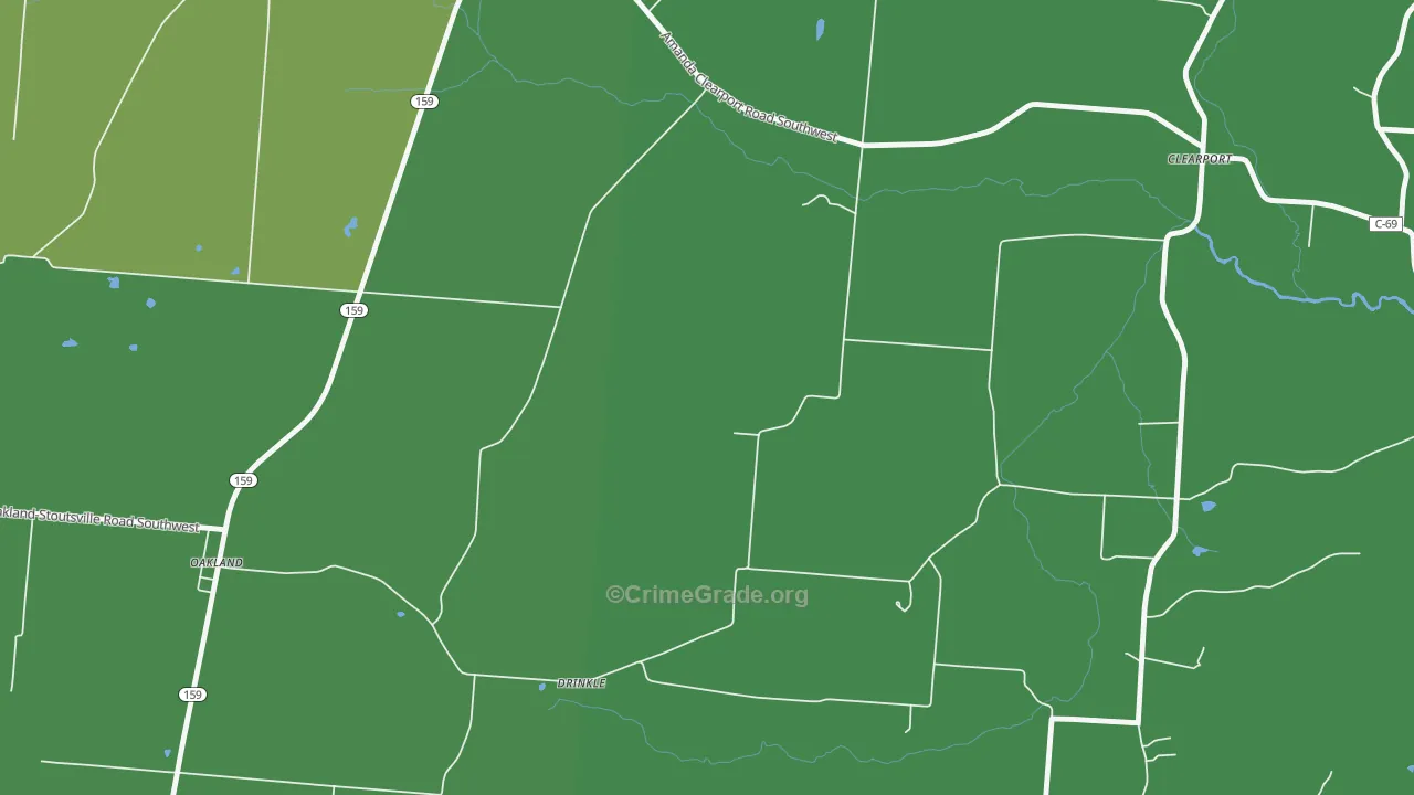 Drinkle, OH Map of Theft Rates
