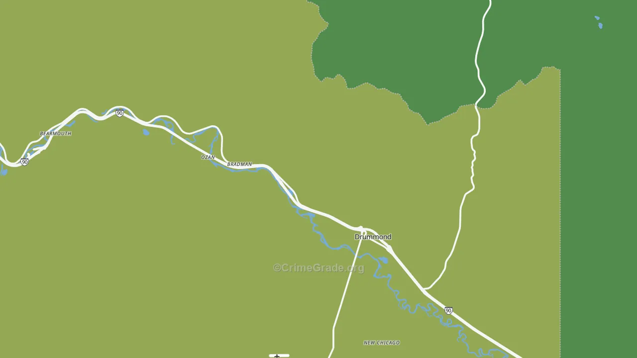 Drummond, MT Map of Theft Rates