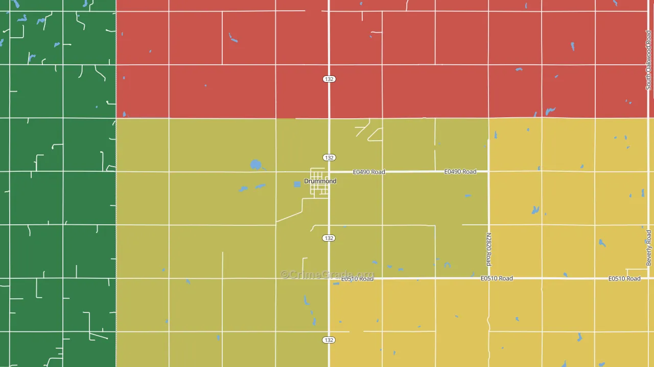 Drummond, OK Map of Theft Rates