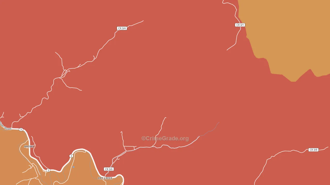 Dry Creek, WV Map of Theft Rates