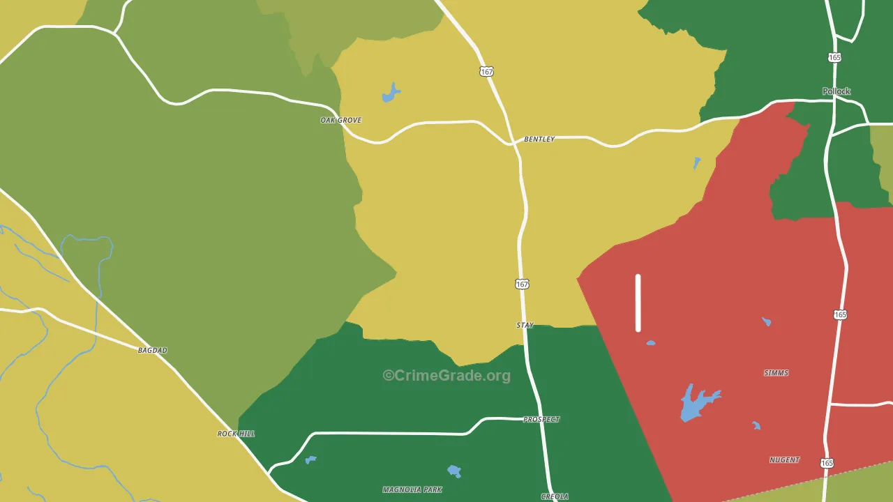 Dry Prong, LA Map of Theft Rates