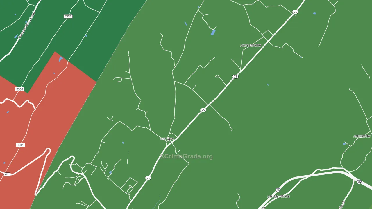 Dry Run, PA Map of Theft Rates