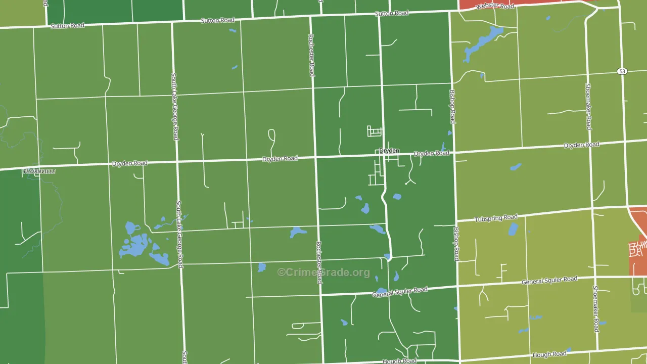Dryden, MI Map of Theft Rates