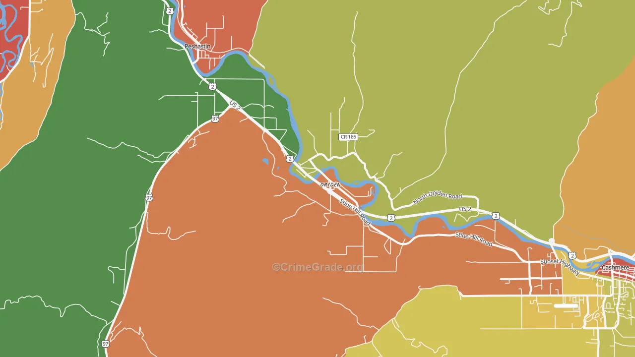 Dryden, WA Map of Theft Rates