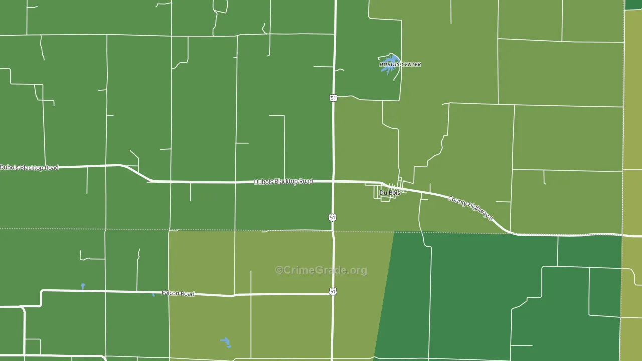 Du Bois, IL Map of Theft Rates