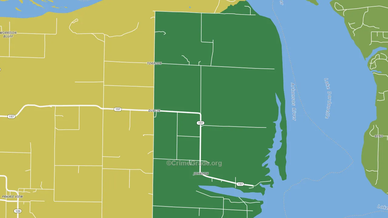Dublin, AR Map of Theft Rates