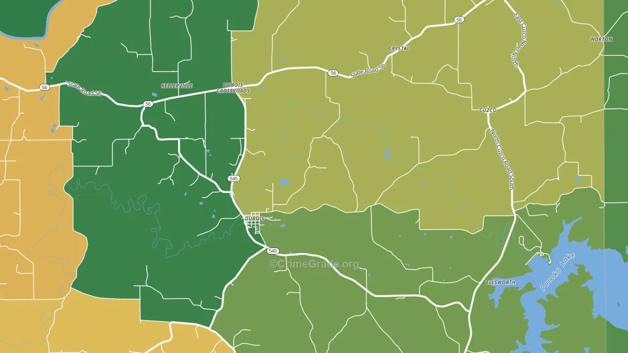 Dubois, IN Map of Theft Rates