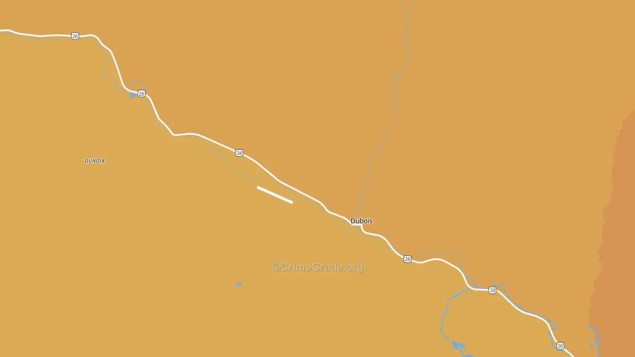 Dubois, WY Map of Theft Rates