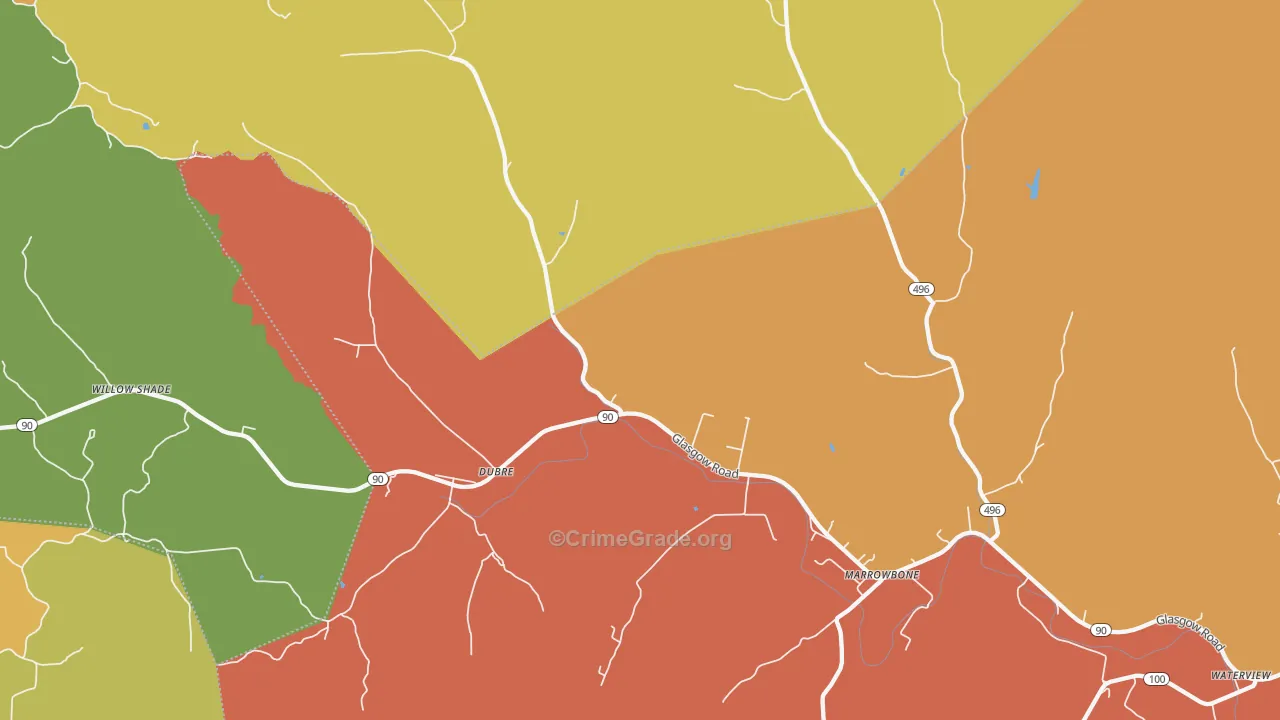 Dubre, KY Map of Theft Rates