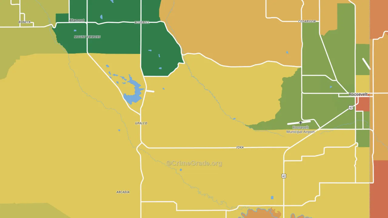 Duchesne County, UT Map of Theft Rates