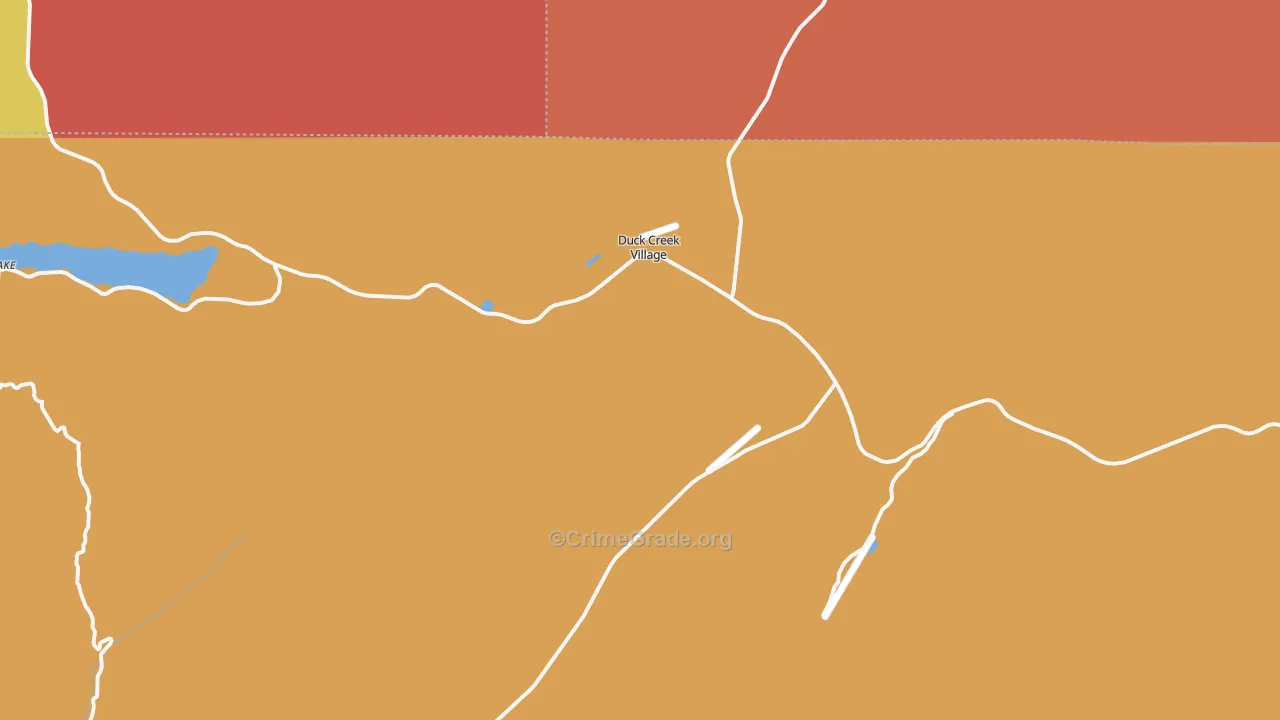 Duck Creek Village, UT Map of Theft Rates