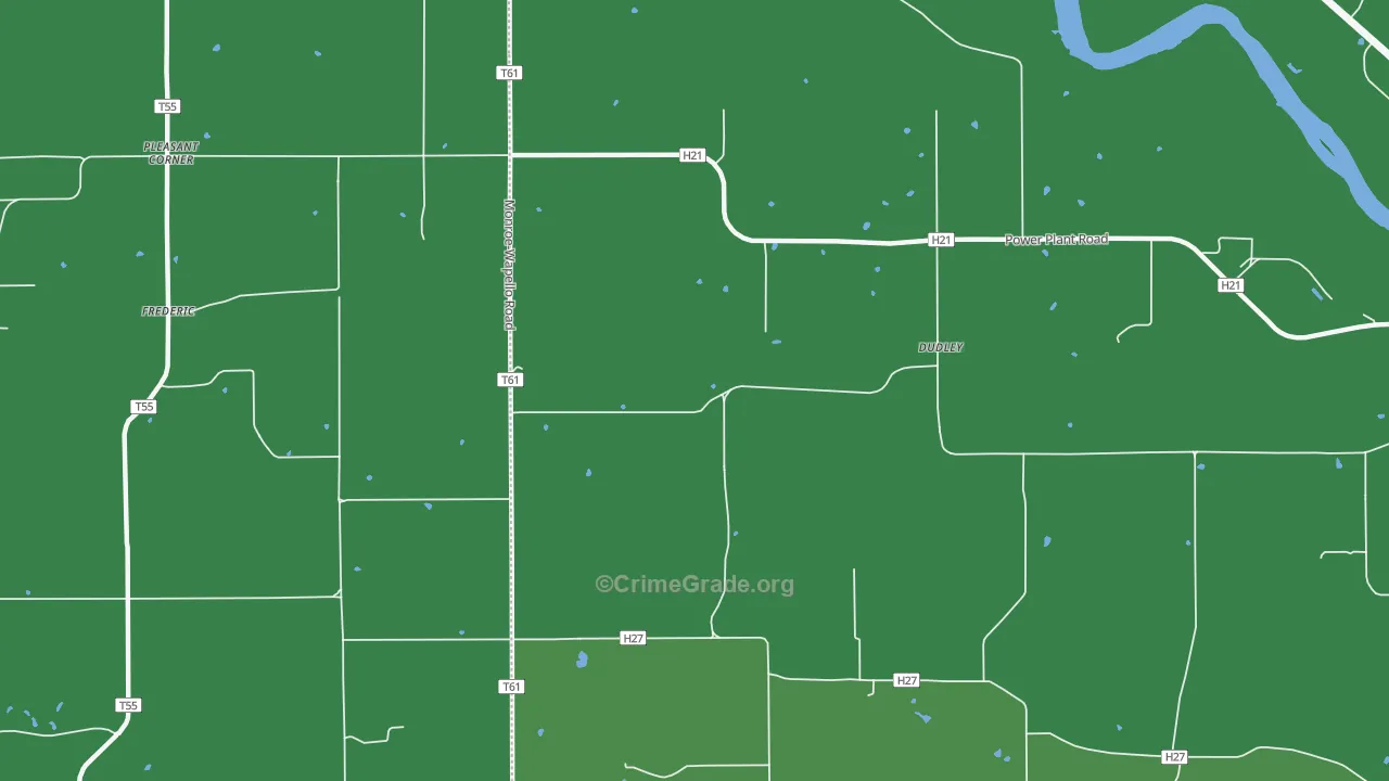 Dudley, IA Map of Theft Rates