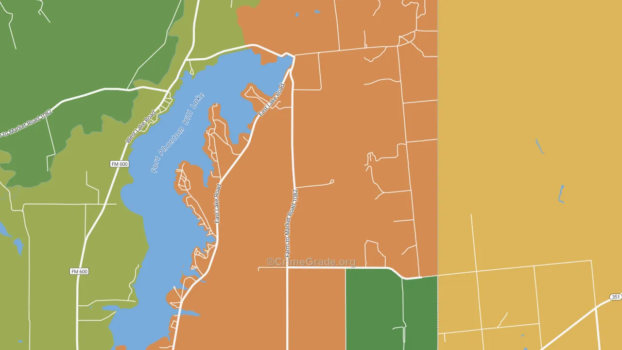 Dudley, TX Map of Theft Rates