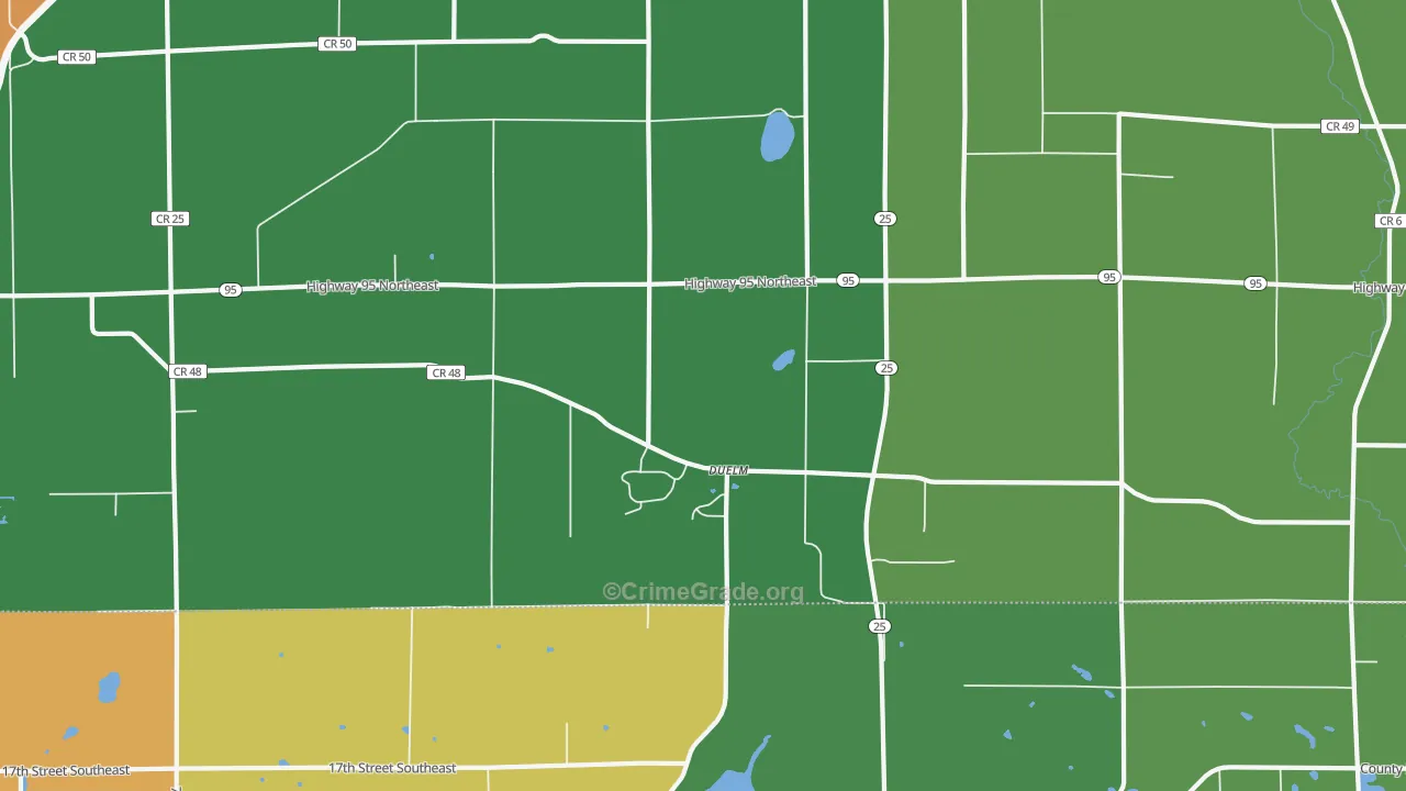 Duelm, MN Map of Theft Rates