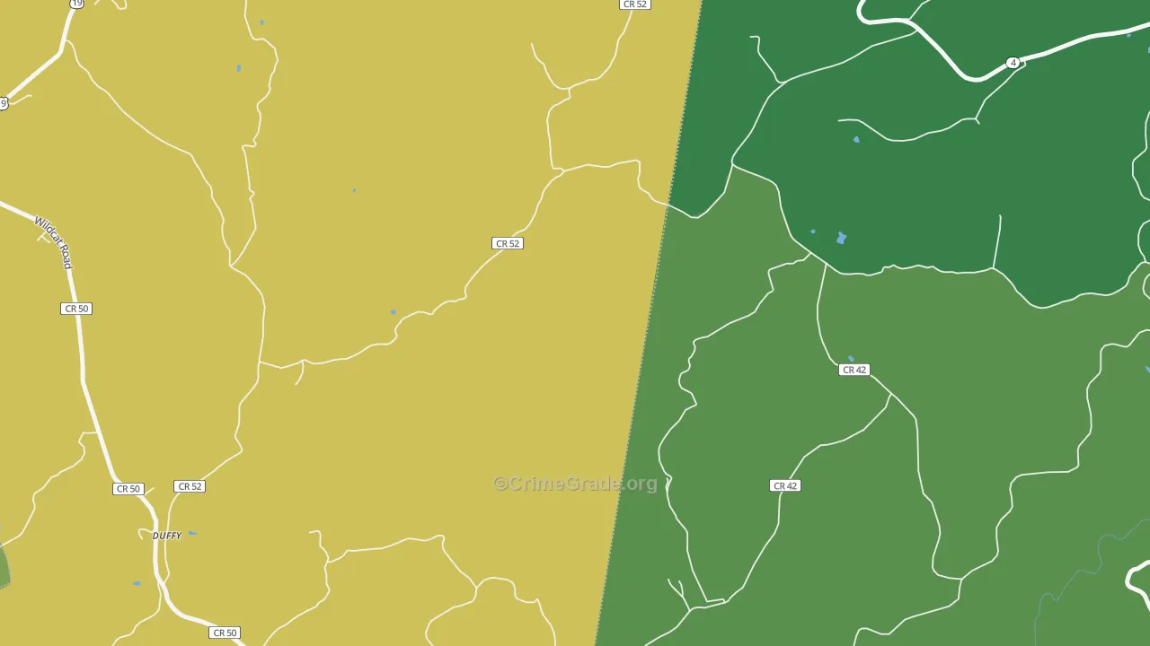 Duffy, WV Map of Theft Rates