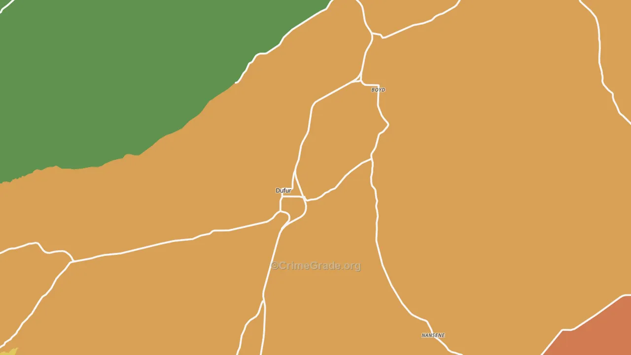 Dufur, OR Map of Theft Rates