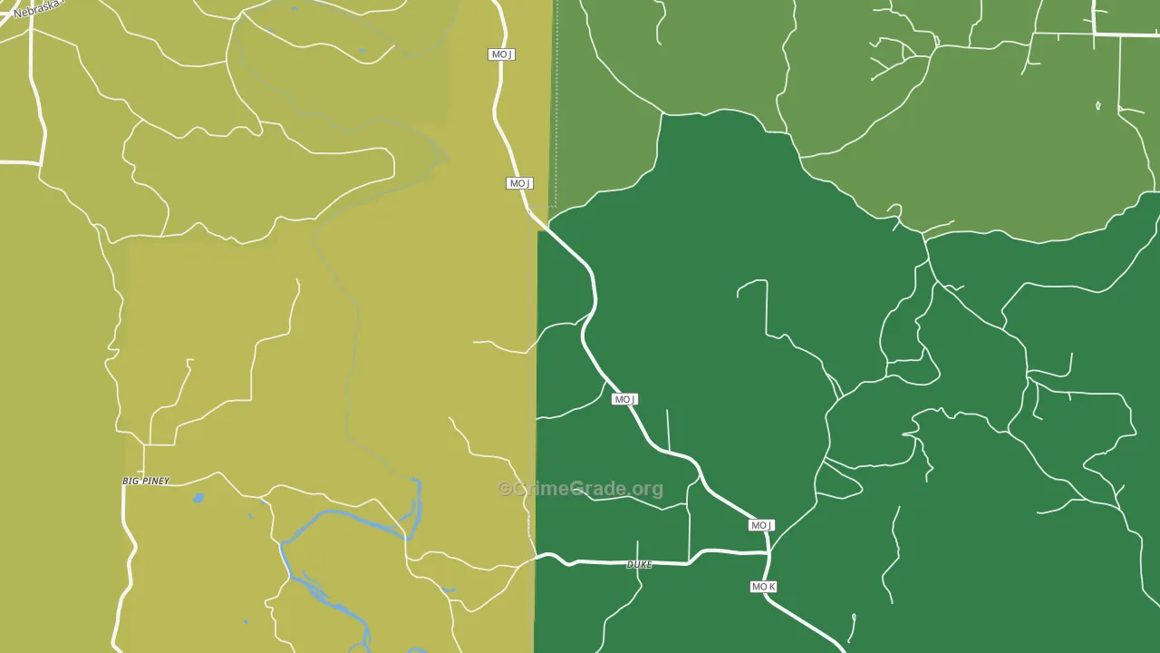 Duke, MO Map of Theft Rates