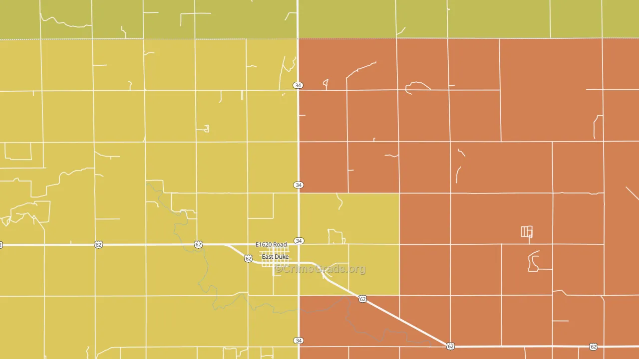 Duke, OK Map of Theft Rates