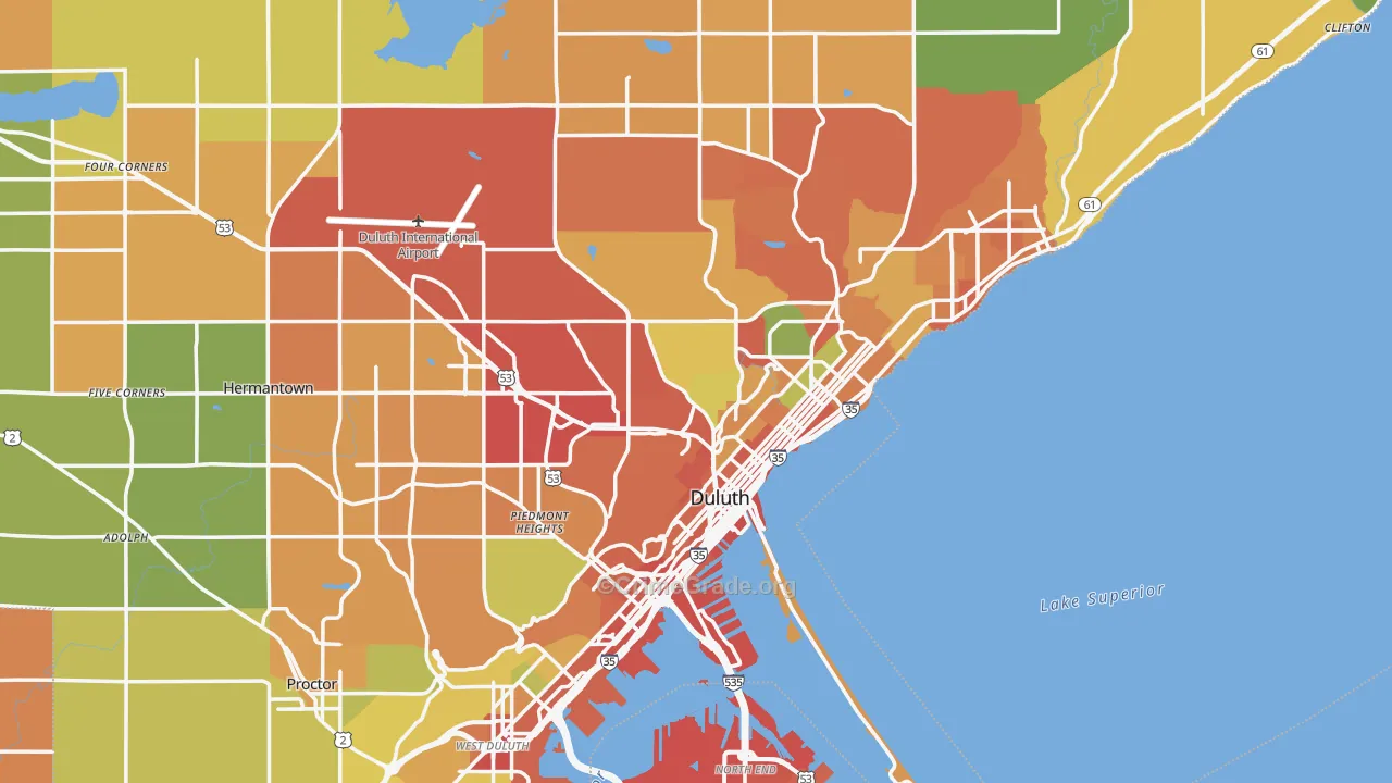 Duluth, MN Map of Theft Rates