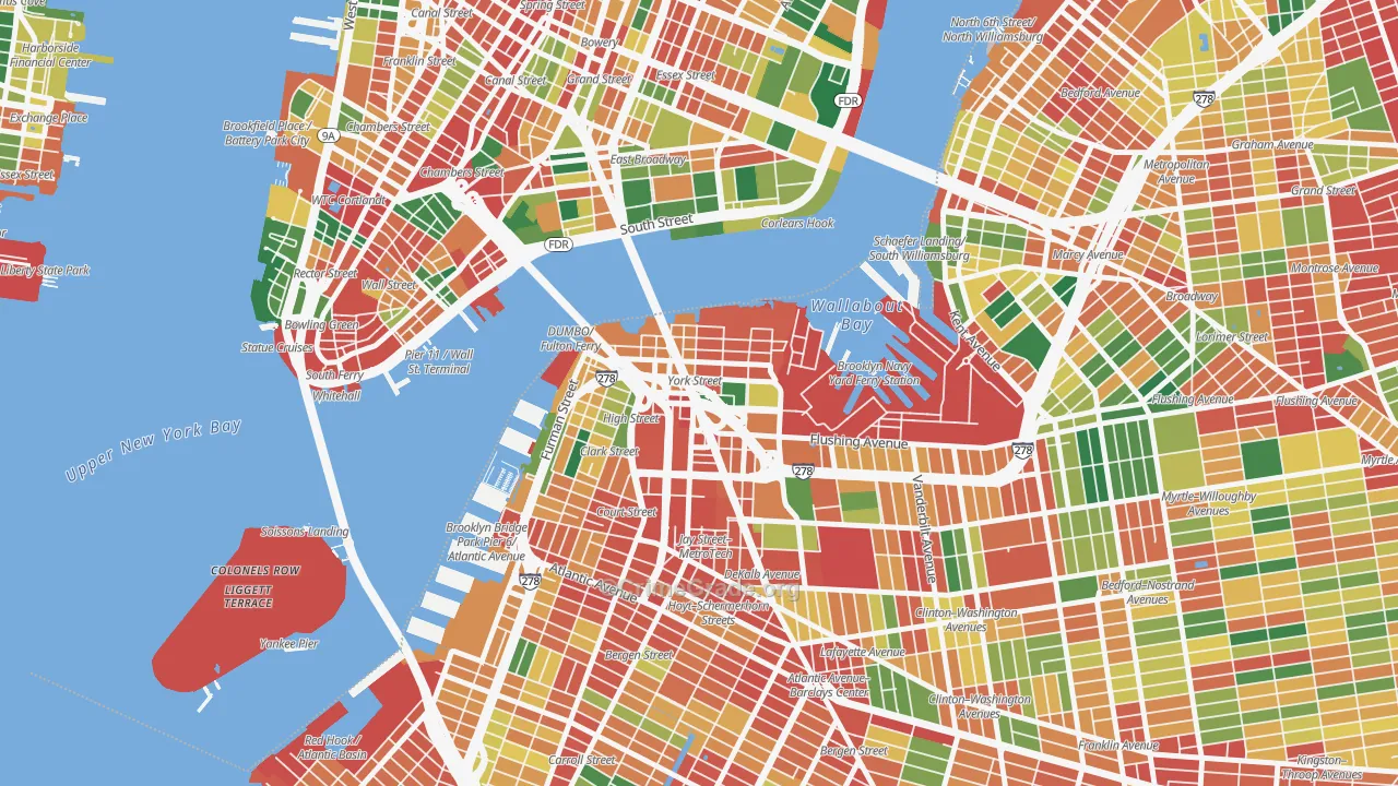 Dumbo, Brooklyn, NY Map of Theft Rates