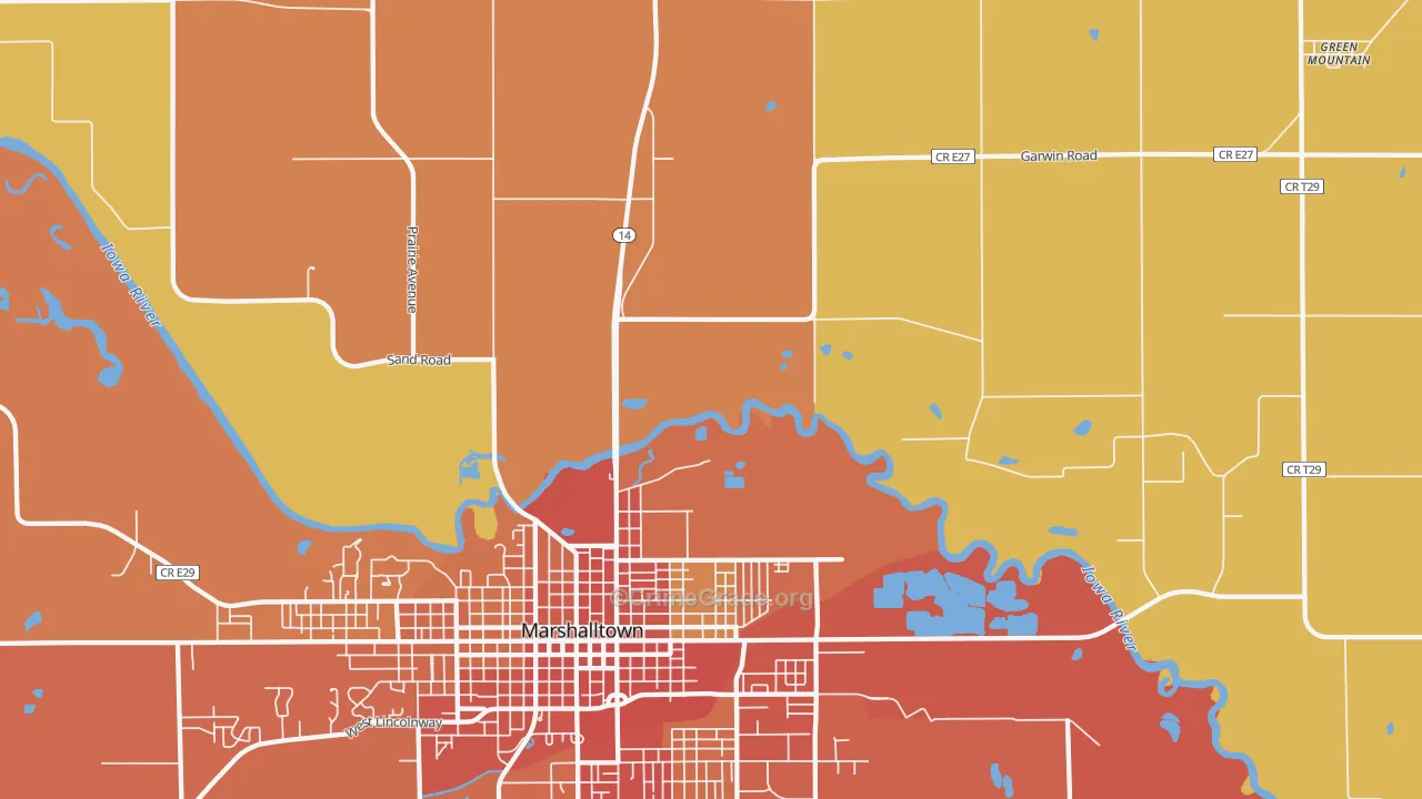 Dunbar, IA Map of Theft Rates