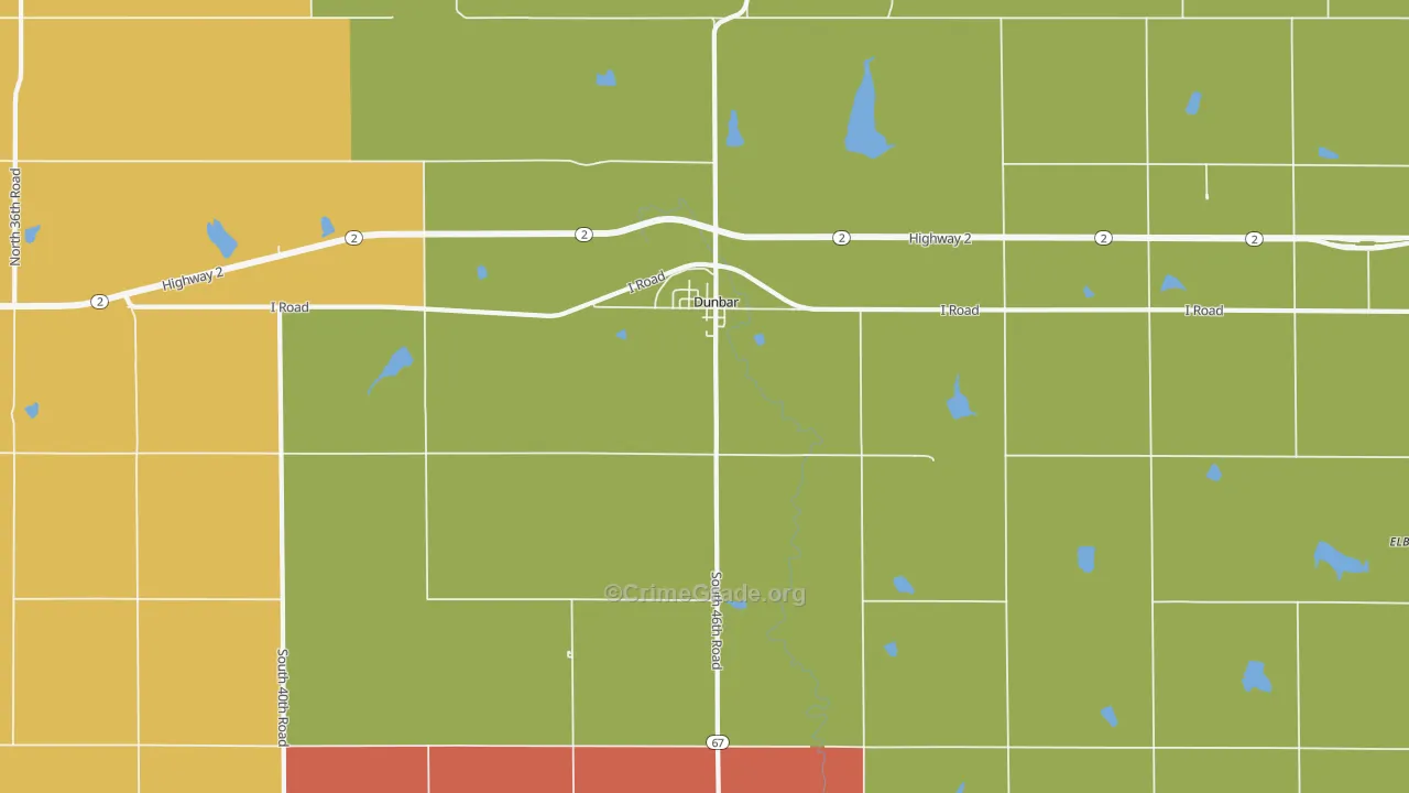 Dunbar, NE Map of Theft Rates