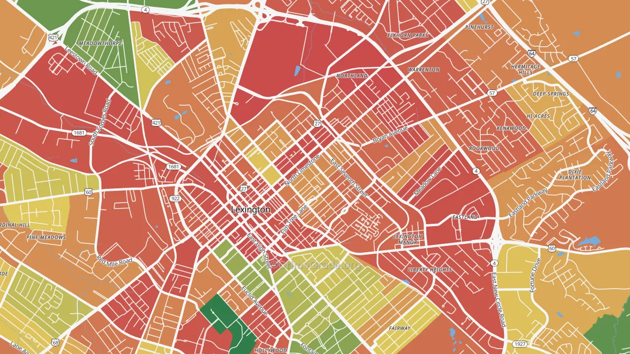 Duncan Park, Lexington, KY Map of Theft Rates