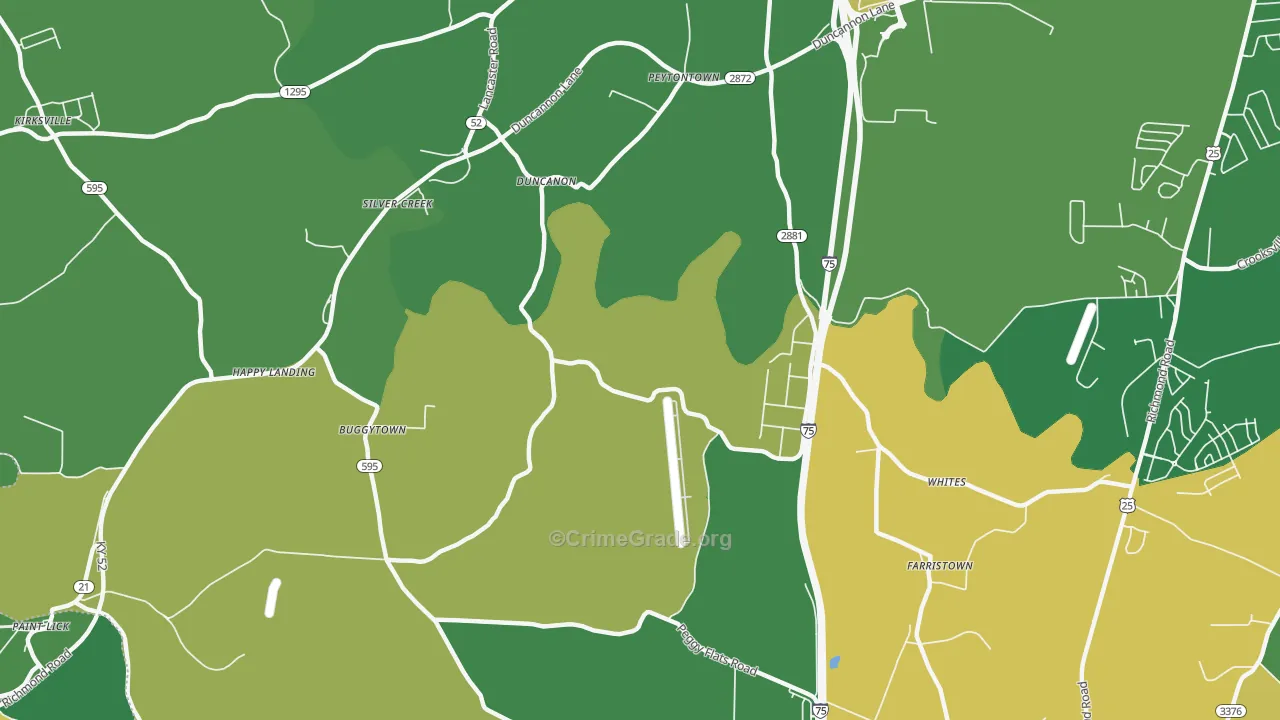 Duncanon, KY Map of Theft Rates