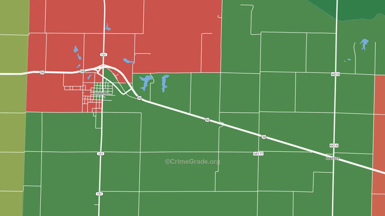 Duncans Bridge, MO Map of Theft Rates