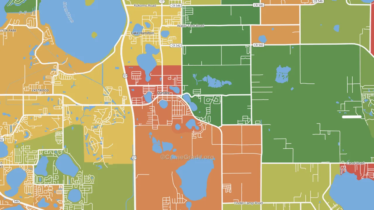 Dundee, FL Map of Theft Rates
