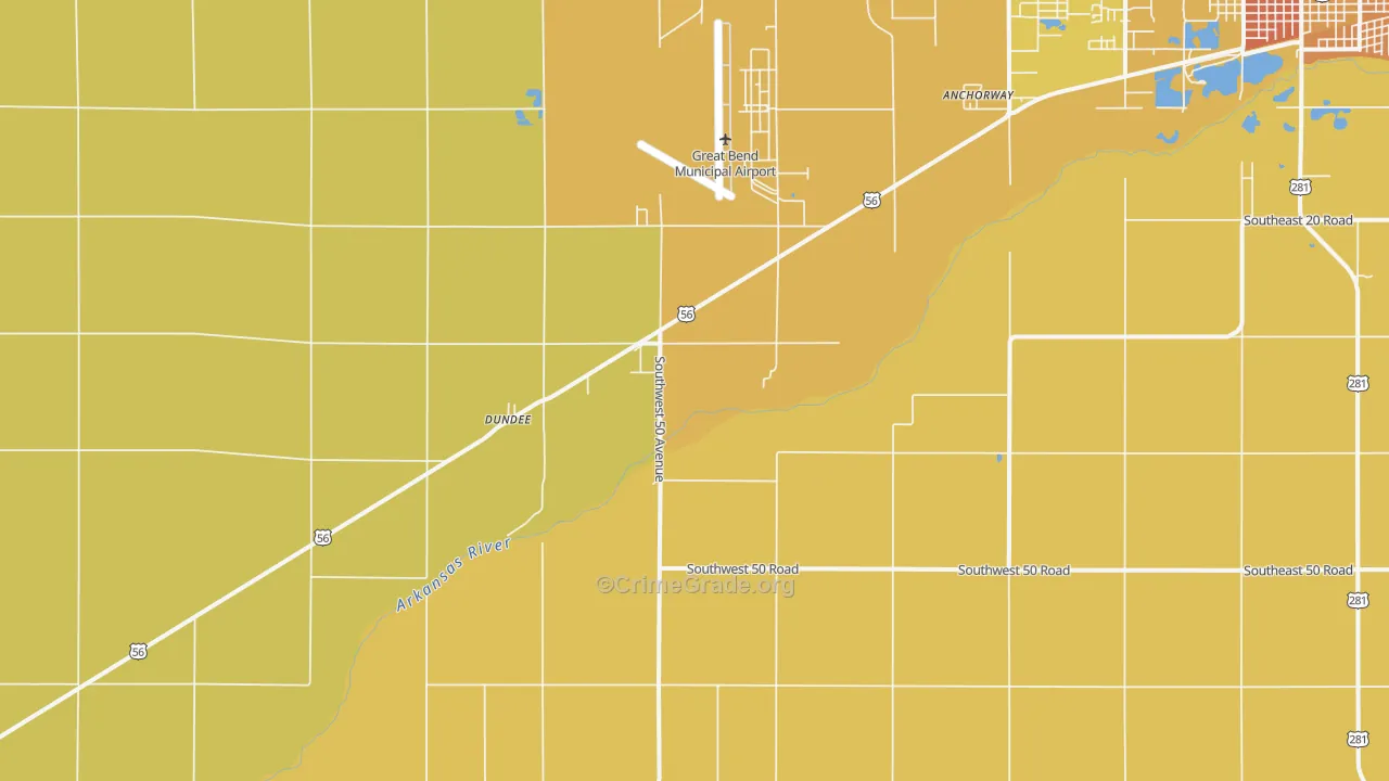 Dundee, KS Map of Theft Rates