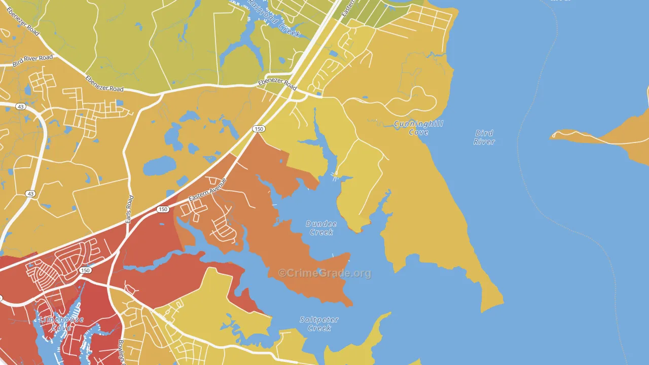 Dundee Village, MD Map of Theft Rates